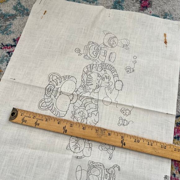 Vintage LeeWards Joys of Motherhood Cat Kittens Crewel Embroidery Open Kit Wool - Picture 10 of 14